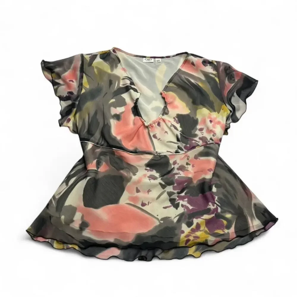 Cato patterned summer Y2K fairy bag doll top Womens size XXL